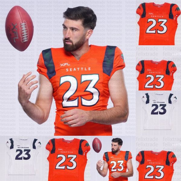 

2023 seattle dragons jersey ben dinucci steven montez brian lewerke kevin shaa t.j. hammonds juwan green jahcour pearson brenden knox jaylon, Black;red