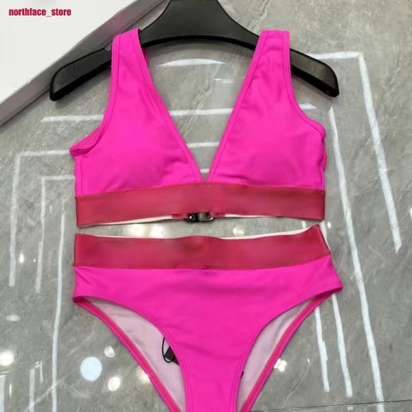 

knit stripe swimsuit bikini set bras sets women fashion swimwear swimsuit bandage bathing pink suits pad tags, Red;black