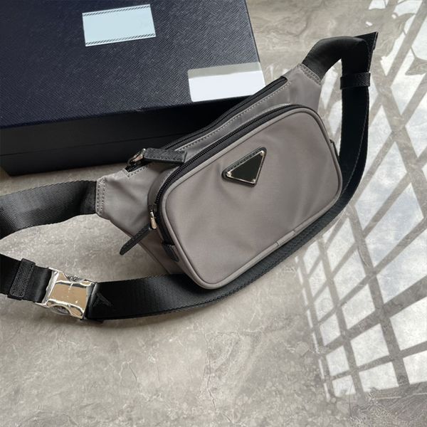 

5a quality nylon waist chest bag crossbody bags pocket zipper closure triangle sign fashion letters classic handbags purse