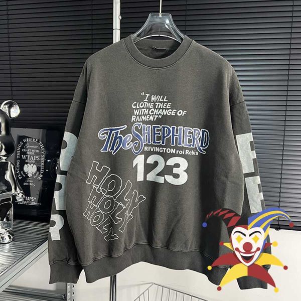 

men's hoodies sweatshirts 2022fw vintage rrr123 sweatshirts men women washed rrr 123 crewneck hoodie t230111, Black