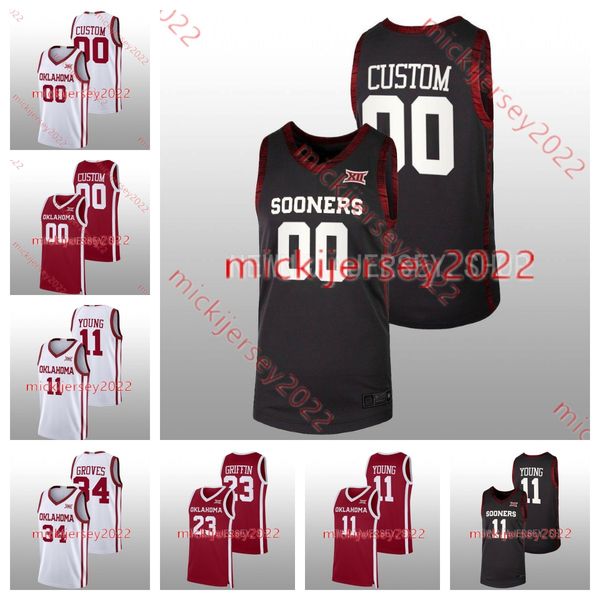 

buddy hield trae young oklahoma basketball jersey 23 blake griffin 12 austin reaves stitched oklahoma sooners jerseys, Black