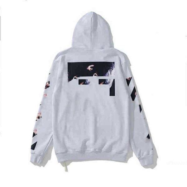 

2022offs white %60 off style trendy fashion sweater painted arrow crow stripe loose hoodie men's and women's t-shirts 0t5q, Black
