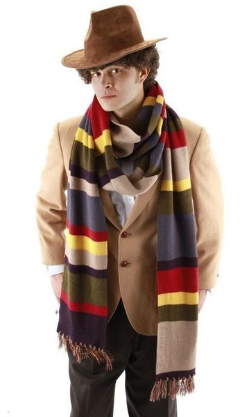 

scarves dr who 4th doctor 12' striped scarf costume tom baker 12feet 230106, Blue;gray