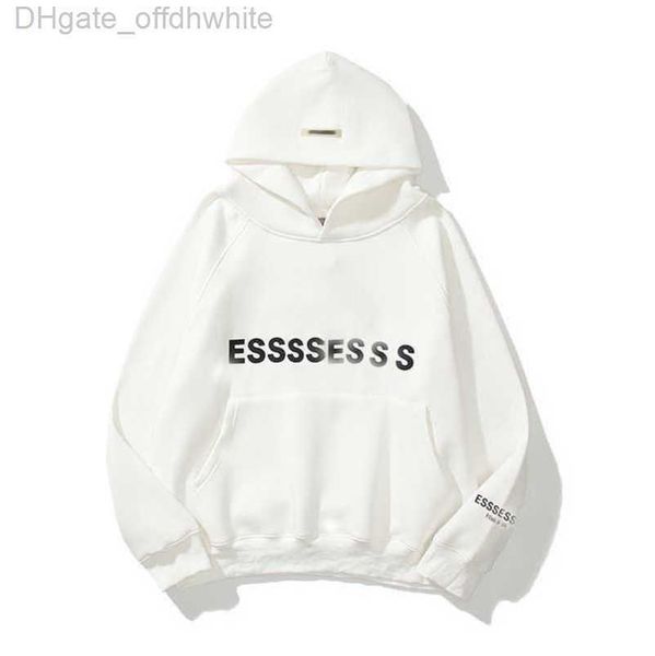 

men's luxury sweatshirts essss jackets hoodies men women chest letter pullover hoodie hooded loose sweater casual sweatshirt couple co, Black