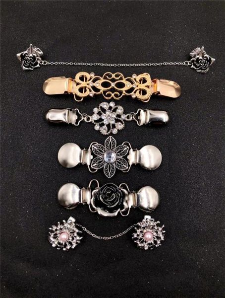 

neck ties 6pcsset flower pattern retro dress shirt scarf sweater shawl clip brooch pins8364963, Blue;purple