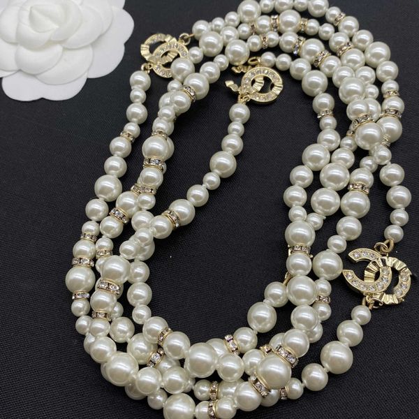 

pendant necklaces new light luxury small fragrant pearl long sweater chain necklace net red small fragrant wind ins t230112 1, Silver