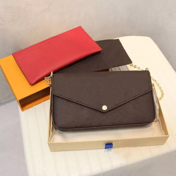 

1-13pcs set women shoulder bag classic luxury designer handbag pochette felicie bag genuine leather handbags clutch