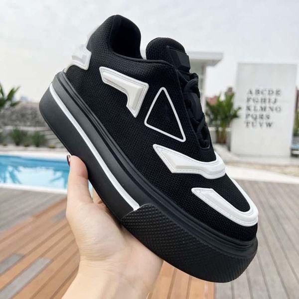 

2023 new casual shoes fashion luxury sneaker defender designer shoe genuine leather brand sneakers man woman trainer running ace boots by sh, Black