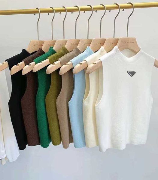 

women's vests women sweater vest designer s sweaters women's spring fall loose letter round neck pullover knit waistcoats sleevele, Black;white