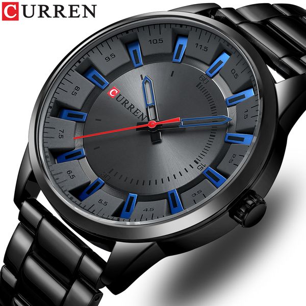 

wristwatches curren fashion simple style men watches quartz wristwatches stainless steel band clock male 230113, Slivery;brown