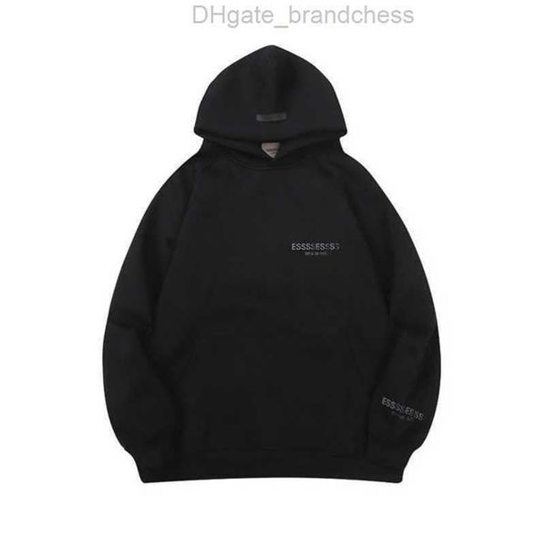 

luxury esss sweatshirts jackets men's hoodies men women chest letter pullover hooded hip hop loose sweatshirt sweater casual couple co, Black