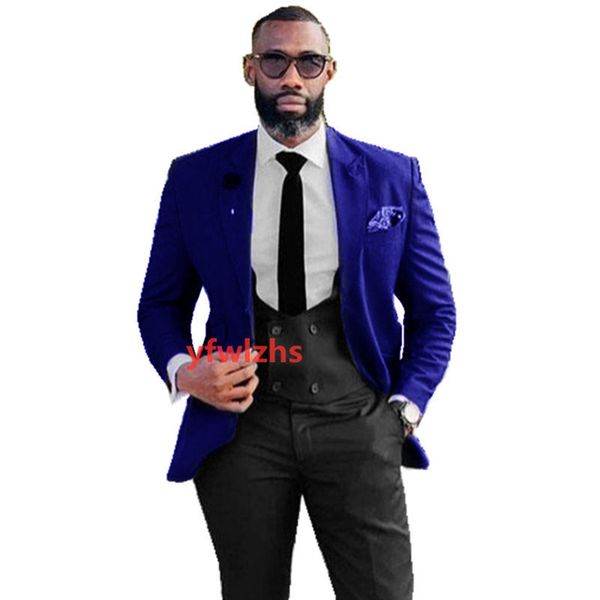 

handsome two buttons groomsmen peak lapel groom tuxedos mens wedding dress man jacket blazer prom dinner suits jacket pants tie vest w1119, Black;gray