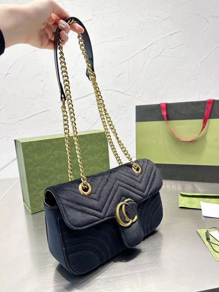 

fashion marmont shoulder bag women luxurys designer genuine leather handbags chain cosmetic messenger totes lady wallet purse