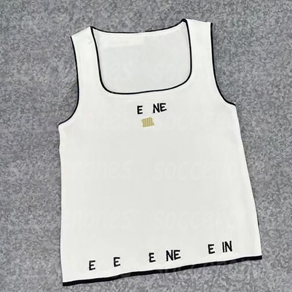 

luxury designer women t shirt white black knit tank cropped summer holiday tanks