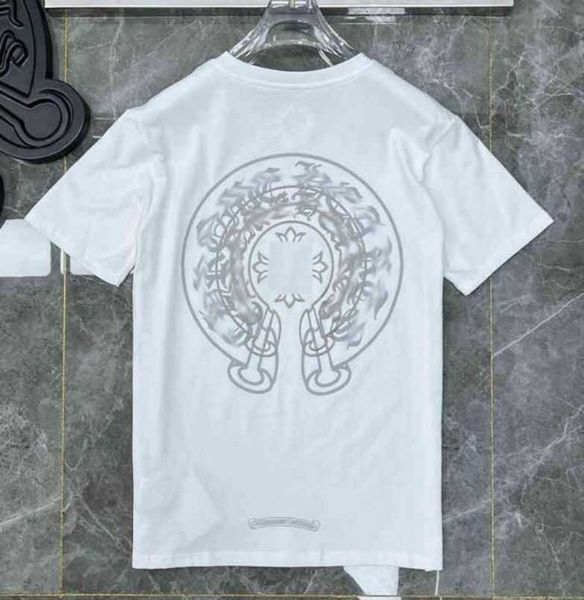

fashion mens classic t shirts brand t-shirts ch white short sweater casual embossed letter horseshoe sanskrit cross pattern designersxhby