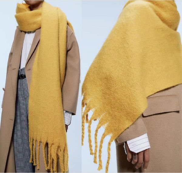 

scarves winter scarf women cashmere warm pashmina solid foulard female wraps thick soft bufanda big tassels shawl long stole 230106, Blue;gray