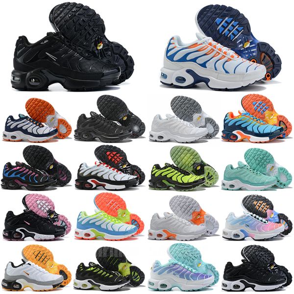 

2023 tn kids shoes tn enfant breathable soft sports chaussures boys girls tns plus sneakers youth trainers size 25-35, Black