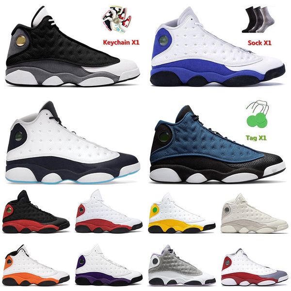 

jumpman 13 13s xiii men basketball shoes black flint playoffs singles day university blue obsidian gold glitter reverse bred trainers