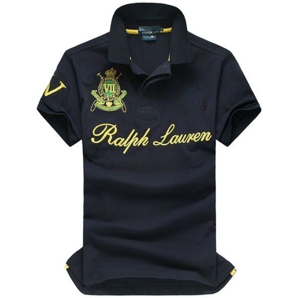 

usa designer polos shirt embroidery lapel short sleeve white black yellow summer 2023 new high-end business loose all-match casual fashion 1
