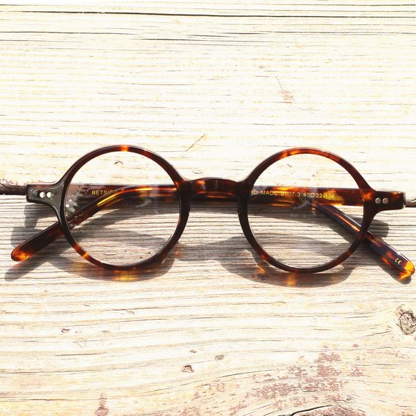 

sunglasses frames betsion hand made vintage 40 42 44 round acetate tortoise men eyeglass frames full rim women myopia prescription eyeglasse, Silver