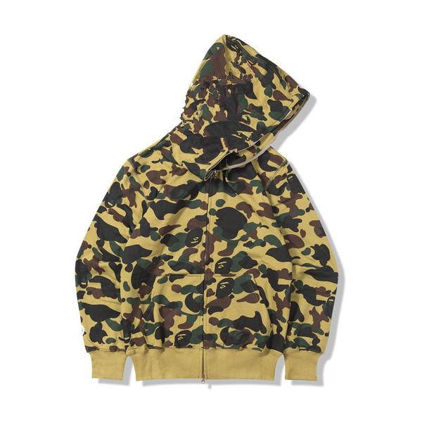 

designer men's hoodie zipper japan shark hoodie black camo jacket blue hooded sweatshirt women's warm long sleeve technology cardi