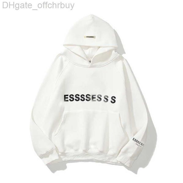 

luxury sweatshirts esss men's jackets hoodies men women chest letter pullover hoodie hooded loose sweater casual sweatshirt couple coa, Black
