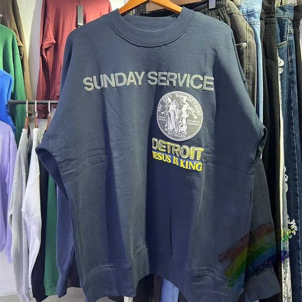 

men's hoodies sweatshirts sunday service tour sweatshirts jesus is king sweatshirts men women detroit city badge hoodie ye sweatshirts, Black