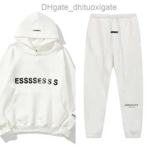 

men's sweatshirts fashion luxury esss tracksuits letter hoodies men women sportswear hooded pant coat sweater casual couple hoodie jac, Gray