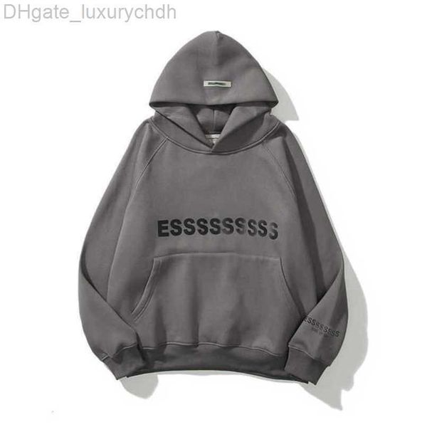 

sweatshirts luxury fashion men's esss tracksuits letter hoodies men women sportswear hooded pant coat sweater casual pullover couple h, Gray