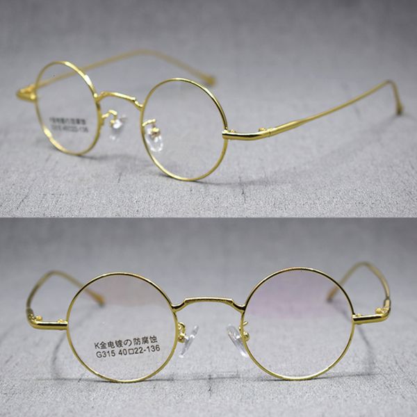 

sunglasses frames vintage small round 40mm alloy eyeglasses full rim rx able glasses 230106, Silver