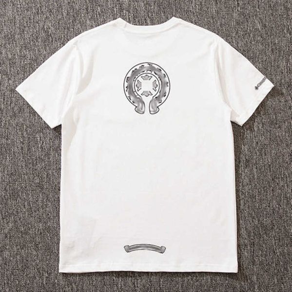 

fashion luxury men's brand t shirt tees men women sanskrit letter couple t-shirt sweatshirt horseshoe flower short sleeve polos cross, White;black