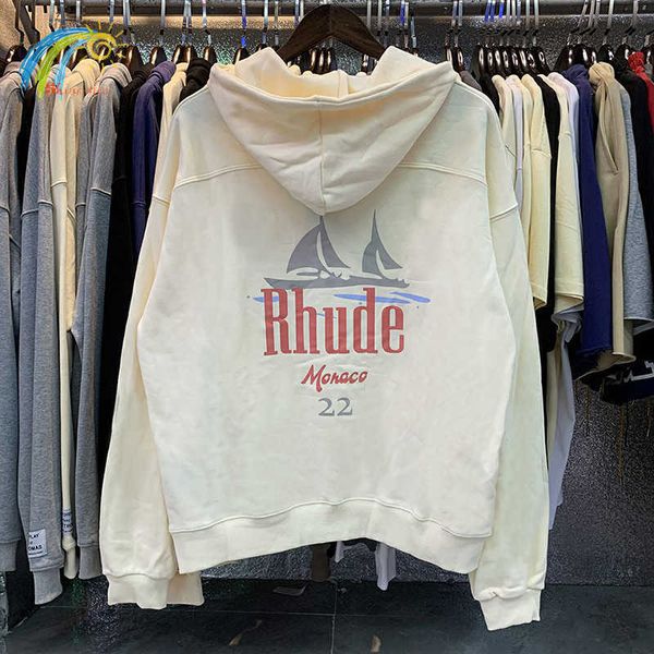 

men's hoodies sweatshirts sailboat print classic letter sweatshirts apricot black hoodie men women 1 1 hip hop pullovers t230111