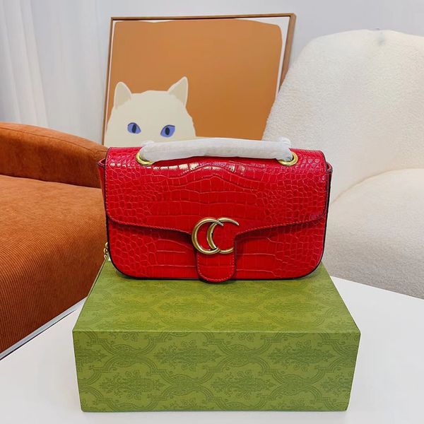 

7a designer marmont shoulder bag famous brand women genuine leather chain crossbody pure color womens handbag crossbody bag purse