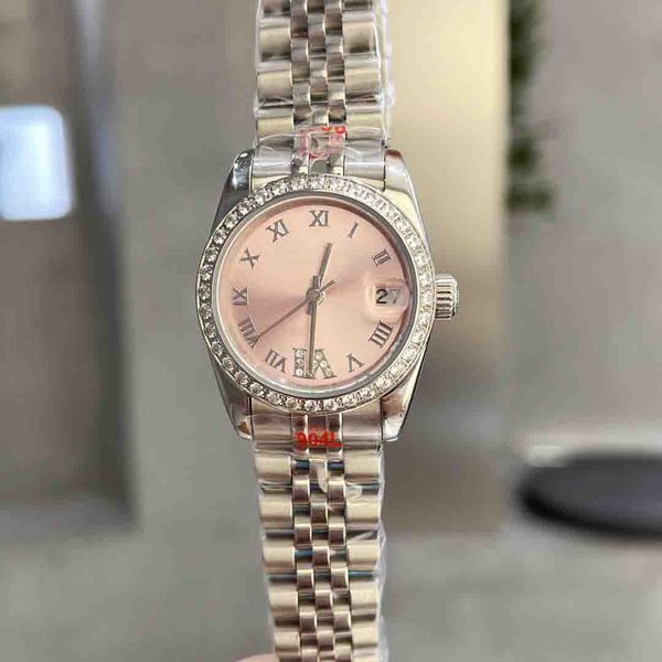 

luxury women's diary watch round dial 36mm stainless steel 904l folding buckle scratch resistant blue crystal glass fully automatic mac, Slivery;brown