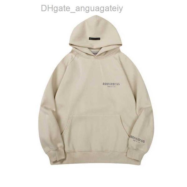 

men's luxury sweatshirts esstionals ential jackets hoodies men women chest letter pullover hooded hip hop loose sweatshirt sweater cou, Black