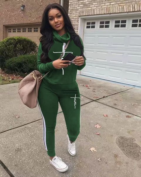 

women's tracksuits suits autumn print casual hoodie sweatshirt and pants two piece set sports 2 s womens outfits tracksuit 230113, Gray