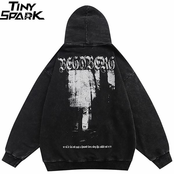 

mens hoodies sweatshirts 2023 washed sweatshirt men streetwear retro vintage graphic hooded pullover cotton harajuku sweat shirt hiphop 2301, Black