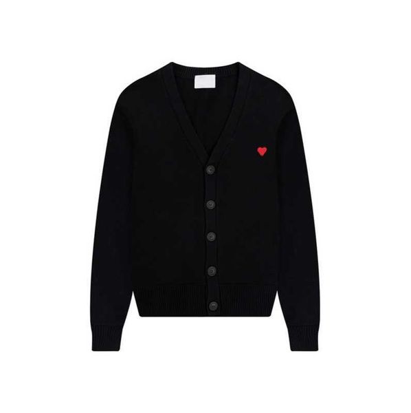

fashionable paris designer men's sweater amis de coeur macaron love jacquard cardigan sweater for men and women bu, White;black