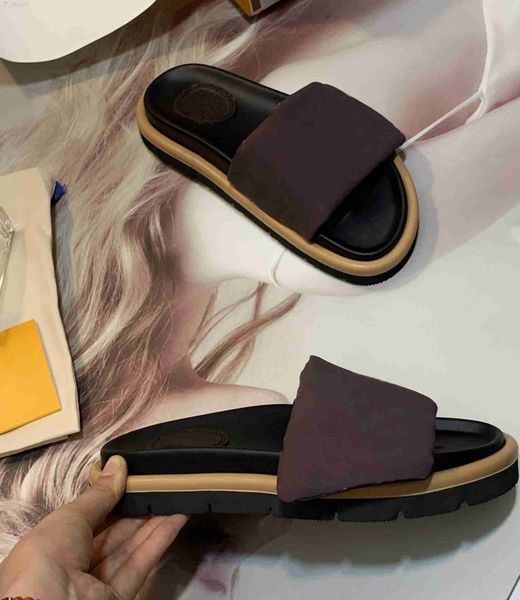 

2023 pool pillow designer slipper letter printing sandal men women slides thick bottom sandals black blue brown flip flops summer slipper wi