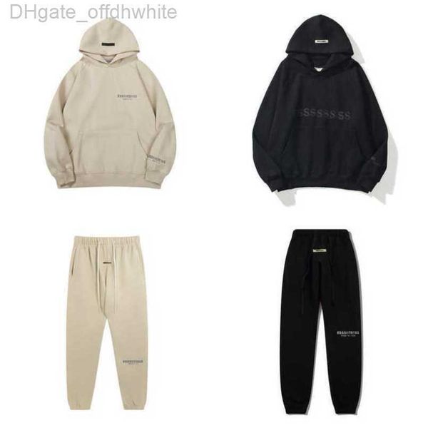 

fashion men's luxury sweatshirts ess tracksuits letter hoodies men women sportswear hooded pant coat sweater casual pullover couple ho, Gray