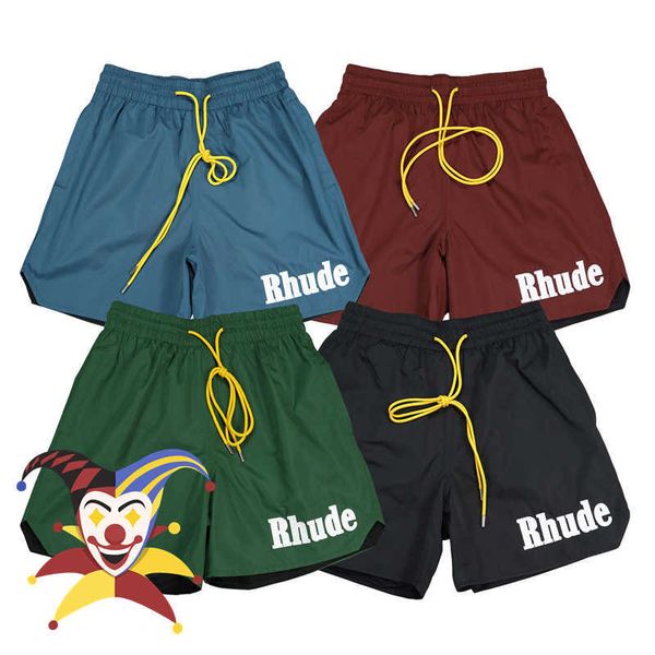 

vintage rhude shorts men women mesh drawstring breeches, White;black