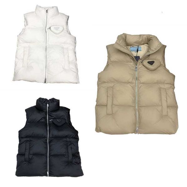 

men's vests women bread clothes mens designer stand collar down cotton vest fashion couple sleeveless spring autumn windbreaker thicken, Black;white