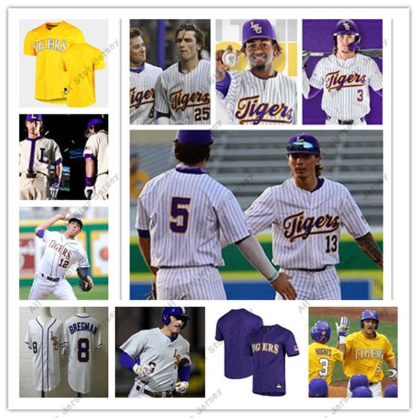 

college baseball wears ncaa custom lsu tigers baseball jersey 8 antoine duplantis 9 zach watson 3 hal hughes 2 daniel cabrera 0 chris reid 4, Blue;black