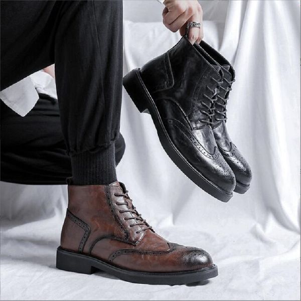 

men boots 2023 new arrival fashion brand comfortable outdoor ankle boot ankle boots for men da030 da20b, Black