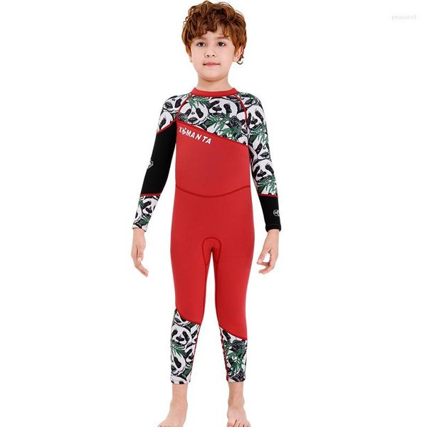 

women's swimwear boys wetsuit 2.5mm neoprene children's scuba diving suit sun-proof long sleeve thermal surfing, White;black