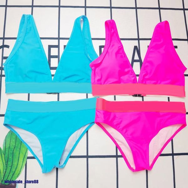

knit stripe swimsuit bikini set women fashion swimwear swimsuit bandage bathing pink suits pad tags