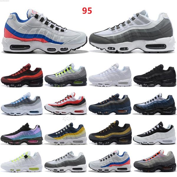 

running shoes mens trainers sports casual sneakers triple black white neon laser fuchsia red orbit bred 2023 classic 95 men women size 40-46