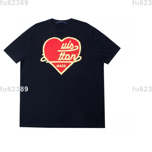 

22ss designer tide t shirts chest letter sweatshirts laminated print short sleeve high street loose oversize casual t-shirt 100% pure cotton, Black