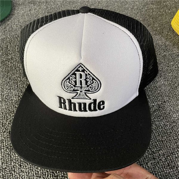

designer rhude hat embroidered rhude baseball cap men women rhude outdoor trucker hat, Blue;gray