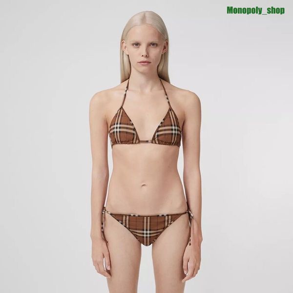 

swimsuit intimates grid bikini set women stripe swimwear bathing suits sexy, White